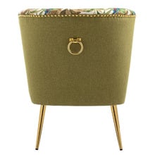 Red Parrot on Green Tropical Forest Accent Chair